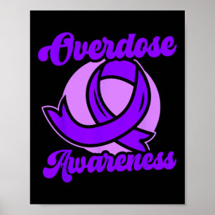Overdosis bewustzijn paarse lint drugsverslaving 9 poster