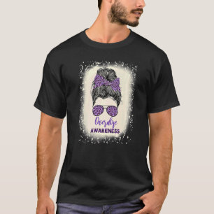 Overdosis bewustzijn Warrior messy hair bun Paars T-shirt