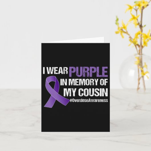 Overdosisbewustzijn Ik draag paars voor mijn neef Kaart (Gele Bloem)