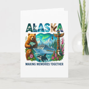 Overeenkomende familie vrienden en groep Alaskan A Kaart