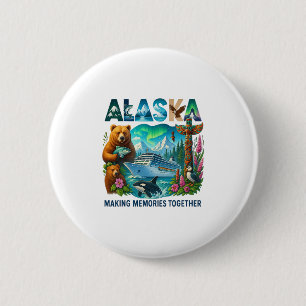 Overeenkomende familie vrienden en groep Alaskan A Ronde Button 5,7 Cm