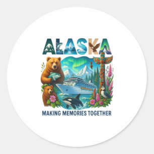 Overeenkomende familie vrienden en groep Alaskan A Ronde Sticker