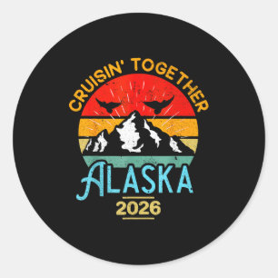Overeenkomende familie vrienden groep Alaskaan Ronde Sticker
