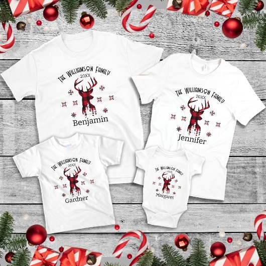 Overeenkomende familienaam Datum Kerstmis Buffel P T-shirt