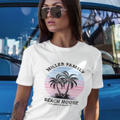 Overeenkomende familienaam Palm Tree Sunset Beach T-shirt