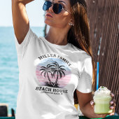 Overeenkomende familienaam Palm Tree Sunset Beach T-shirt