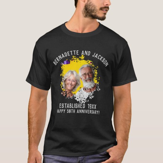 Overeenkomende grootouders Jubileum Fotonaam T-shirt (Voorkant)