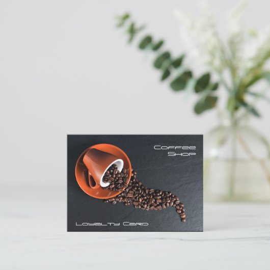 Overeenkomende koffiewinkel Loyalty Stamp Card (Staand voorkant)