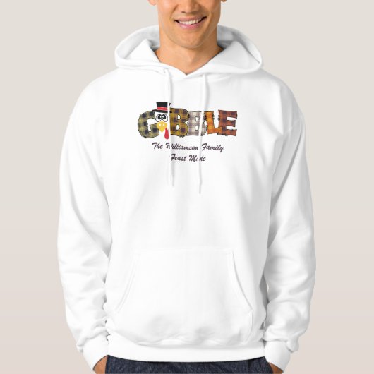 Overeenkomende naam Thanksgiving Paar Turkije Gobb Hoodie (Voorkant)