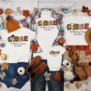 Overeenkomende naam Thanksgiving Paar Turkije Gobb T-shirt