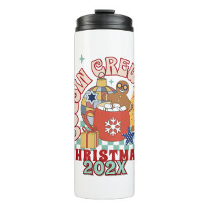 Overeenkomende retro neef en nicht crew Kerstmis k Thermosbeker