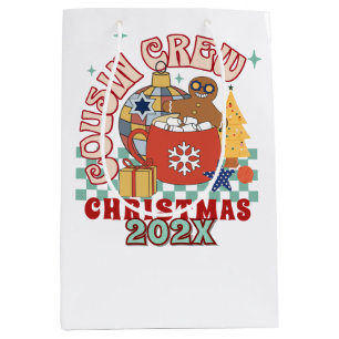 Overeenkomende retro neef/neef crew Kerstmis kinde Medium Cadeauzakje