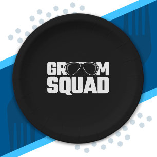 Overeenkomstige Bruidsjonker Groep Squad Bachelorf Papieren Bordje