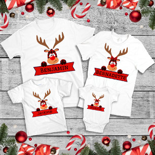 Overeenkomstige Kerstmis Familie Buffalo Plaid Ren T-shirt