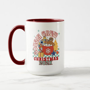 Overeenkomstige retro neef en nicht crew Kerstmis Mok