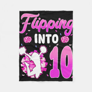 Overgang naar 10 Cheerleader 10e verjaardag Meisje Fleece Deken