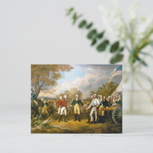 Overgave van generaal Burgoyne door John Trumbull Briefkaart (Staand voorkant)