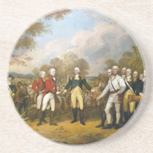 Overgave van generaal Burgoyne door John Trumbull Zandsteen Onderzetter