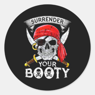 Overgeef je kont Tarief Schedel Grappige Jolly Rog Ronde Sticker