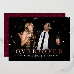 Overgelukkige vakantie save the date fotokaart folie feestdagenkaart