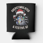 Overgestimuleerde en feestelijke AF Raccoon Espres Blikjeskoeler (Voorkant)