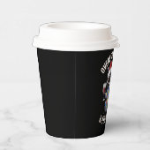 Overgestimuleerde en feestelijke AF Raccoon Espres Papieren Bekers (Rechts)