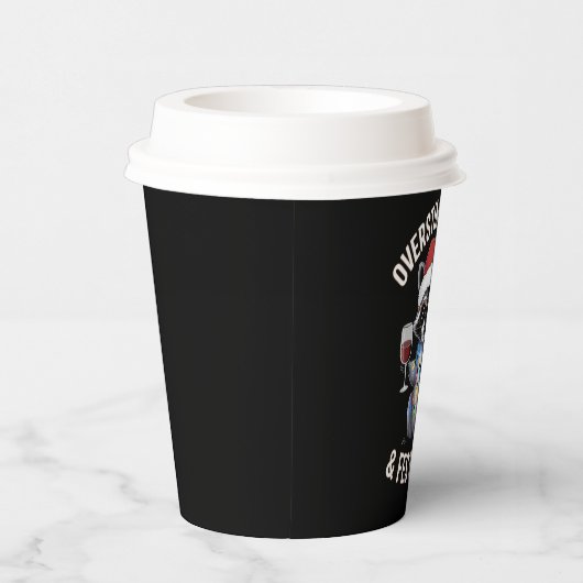 Overgestimuleerde en feestelijke AF Raccoon Espres Papieren Bekers (Rechts)