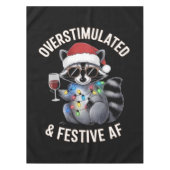 Overgestimuleerde en feestelijke AF Raccoon Espres Tafelkleed (Voorkant)