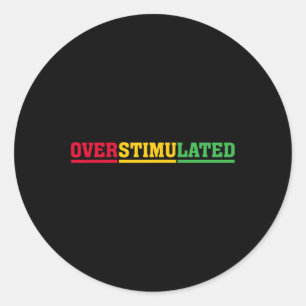 Overgestimuleerde Grappige Afrikaanse Zwarte Gesch Ronde Sticker