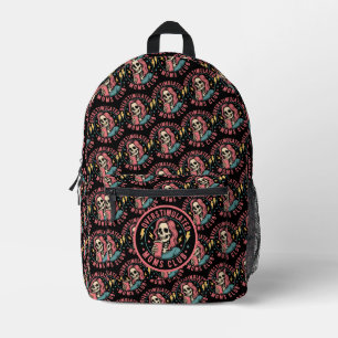 Overgestimuleerde Moms Club Skull Messy Mom Life Bedrukte Rugzak