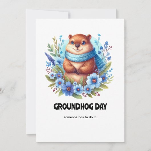 Overgewaardeerd? Waterverf viert Groundhog Day Kaart (Voorkant)