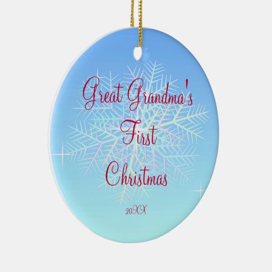 Overgrootmoeder Eerste Kerstkerstsier Keramisch Ornament (Rechts)