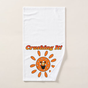 Overhaasting - Oranje zonneschijn Pickleball Handdoek
