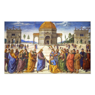 Overhandiging van de Sleutels Pietro Perugino Foto Afdruk