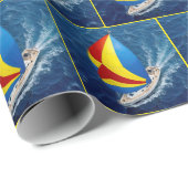 Overhead View Of a Sailboat With Spinnaker Cadeaupapier (Rol Hoek)