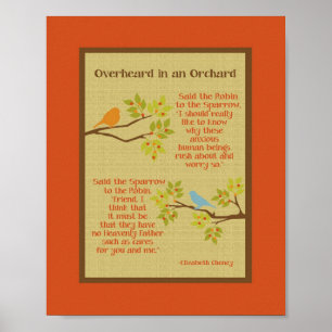 "Overhear in an Orchard" (Robin & Sparrow) Print