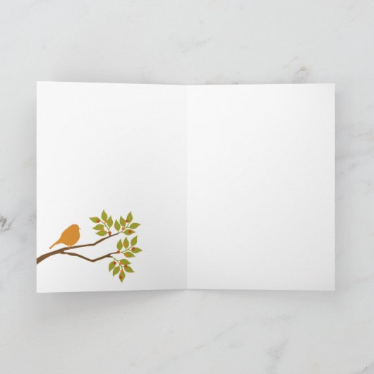 "Overheard in an Orchard" (Robin and Sparrow) Kaar Kaart (Binnen)