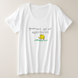 Overheid eruit REE SNEKRIGHT Gadsden Vlag Grote Maat T-shirt