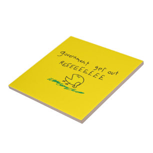 Overheid eruit REE SNEKRIGHT Gadsden Vlag Tegeltje