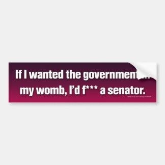 Overheid in mijn baarmoeder bumpersticker