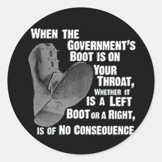 Overheid Jack Boot op je nek Ronde Sticker (Voorkant)