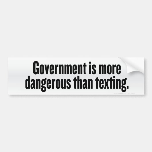 Overheid & Sms'en bumpersticker (Voorkant)