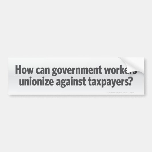 Overheidsvakbonden? Bumpersticker (Voorkant)
