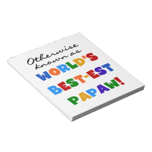 Overig Bekende Best-est Papaw T-shirts en geschenk Notitieblok (Schuin)