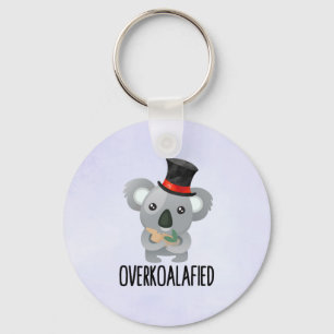 Overkoalafied Pun Cute Koala in Top Hat Sleutelhanger