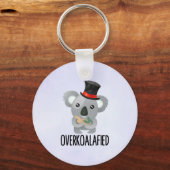 Overkoalafied Pun Cute Koala in Top Hat Sleutelhanger (Voorkant)
