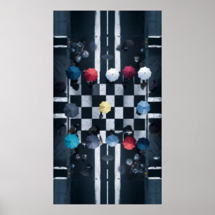 overkoepelend schaakbord poster