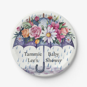 Overladen met Baby shower Bloemen Papieren Bordje
