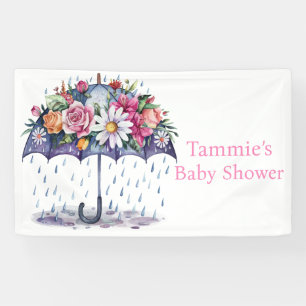 Overladen met Baby shower Bloemen Spandoek