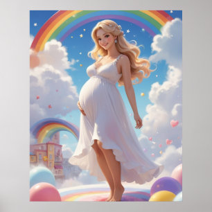Overladen met liefde Baby shower kunst Poster